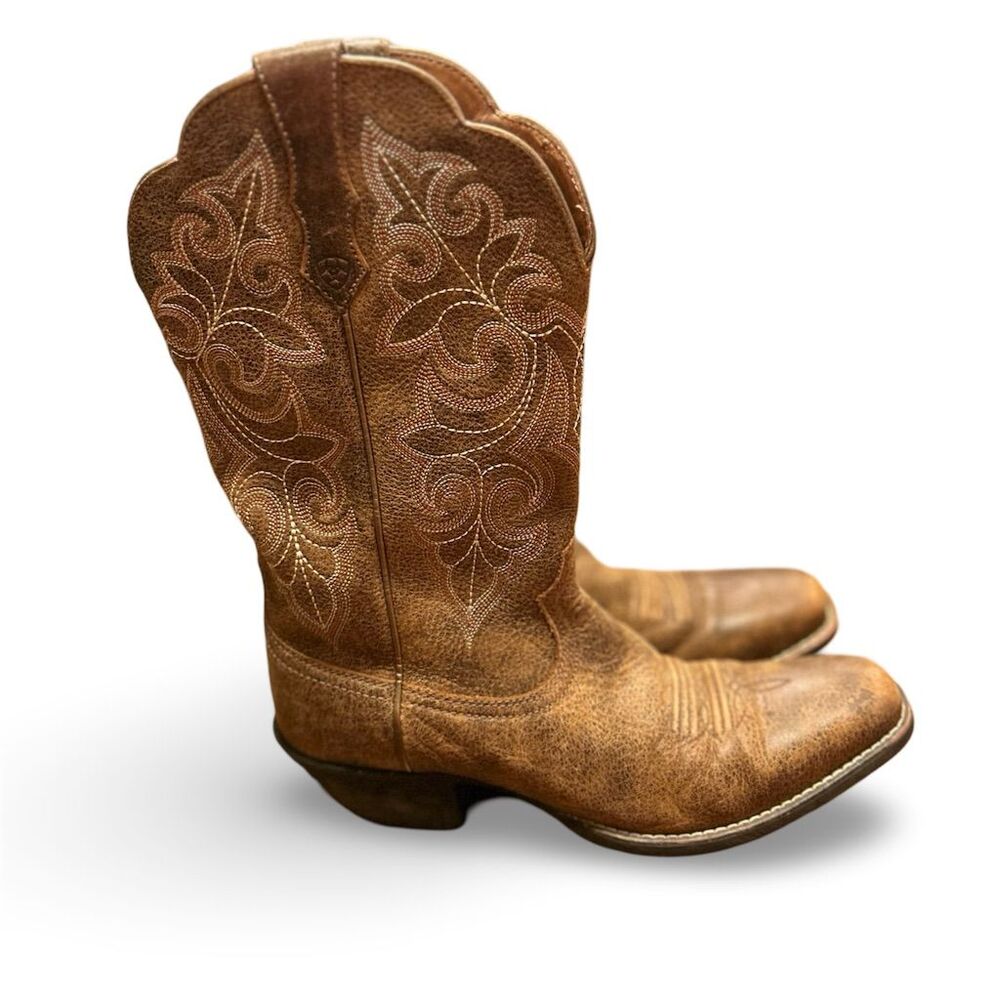 Ariat Women's Brown Embroidered Heeled Boots